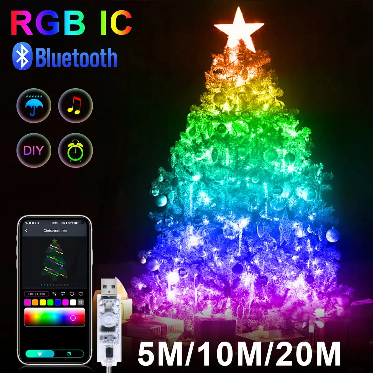 [NATAL] LED Decorativo Gafaia® | RGB Bluetooth